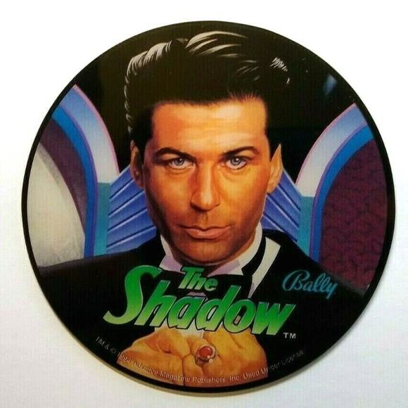 The Shadow Pinball COASTER Promo Original NOS Plastic Alec Baldwin 1993 - Picture 1 of 4